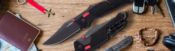 Black and Red SOG Trident AT a stylish tool for lots of situations