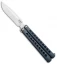 Pena Knives Mid-Tech Penasong Butterfly Knife Blue Titanium (4.5" Satin)