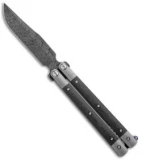 Pena Knives Custom Penasong Butterfly Knife Carbon Fiber/Ti (4.5" Damascus)