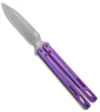 EOS Serpent Balisong Butterfly Knife Purple Ti (4.1" Stonewash)