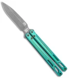 EOS Serpent Balisong Butterfly Knife Antique Green Ti (4.1" Stonewash)