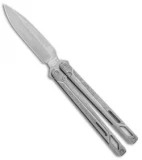 EOS Serpent Balisong Butterfly Knife Gray Ti (4.1" Stonewash)