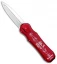 Piranha Red Excalibur Knife D/A OTF Automatic (3.2" Stonewash Plain)