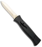 AKC 777 Blackfinger OTF Dagger Automatic Knife Black (3.25" Gold)