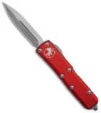 Microtech UTX-85 D/E OTF Automatic Knife Red (3.1" Stonewash) 232-10RD