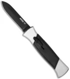 AKC 777 Blackfinger OTF Automatic Knife Brushed Aluminum (3.375" Black Flat)