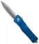 Microtech Combat Troodon OTF D/E Knife Blue Aluminum (3.8" Satin) 142-4BL