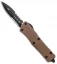 Microtech Troodon D/E OTF Automatic Knife Tan G-10 (3" Black Serr) 138-2GTTA