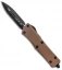 Microtech Troodon D/E OTF Automatic Knife Tan G-10 (3" Black) 138-1GTTA