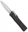 Heretic Knives Cleric Dagger OTF Knife Red Splash/Carbon Fiber (3.5" Stonewash)