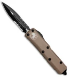 Microtech UTX-85 D/E OTF Automatic Knife Tan (3.125" Black Serr ) 232-2TA