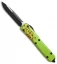 Microtech Ultratech S/E OTF Knife Green Zombie Tech CC (3.4" Black) 121-1Z
