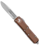Microtech UTX-85 S/E OTF Automatic Knife Tan (3.125" Stonewash Serr)