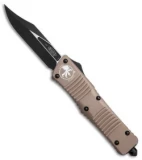 Microtech Combat Troodon Bowie OTF Knife Tan (3.8" Black) 146-1TA