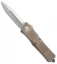Microtech Combat Troodon D/E OTF Auto Knife Tan (3.8" Satin Full Serr) 142-6TA