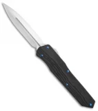 Marfione Custom Cypher D/E OTF Automatic Knife Black w/ Blue HW (4" Hand Rubbed)