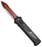 Paragon Para X  Dagger OTF Automatic Knife Death Head (3.5" Red Serr)