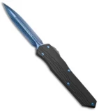 Marfione Custom Cypher D/E OTF Knife Black Al/ Blue Ti (4" Blued Damascus)