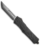 Marfione Custom Combat Troodon Hellhound Tanto OTF Knife CF (Takefu Damascus)