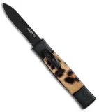 AKC Minion Concord OTF Automatic Knife Cheetah (2.3" Black Flat Grind)