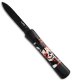 AKC Concord OTF Automatic Knife Red/White Skull (3.25" Black Flat)