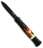 AKC 077 Concord OTF Automatic Knife Flames (3.25" Black Flat)