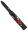 AKC Minion Concord OTF Automatic Knife Red/White Skull (2.3" Black Flat Grind)
