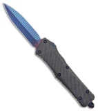 Marfione Custom Combat Troodon D/E Blue Twill CF/Al (Blued Mosaic Damascus)