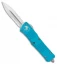 Microtech Combat Troodon OTF Knife D/E Dagger Turquoise (3.8" Satin Serr)