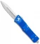 Microtech Combat Troodon OTF Knife D/E Dagger Blue (3.8" Stonewash Full Serr)