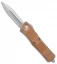 Microtech Troodon D/E OTF Automatic Knife Tan (3" Stonewash Serr)
