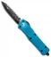 Microtech Combat Troodon OTF D/E Dagger Knife Turquoise (3.8" Black Full Ser)