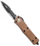 Microtech Troodon D/E OTF Automatic Knife Tan (3" Black Serr)