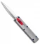 D Rocket Designs Zulu Spear D/A OTF Automatic Knife Gray/Red Button (2.8" Satin)