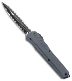 Microtech Cypher MK7 D/E OTF Automatic Knife Gray (4" Black Full Serr) 242M-D3GY
