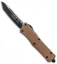 Microtech Combat Troodon T/E OTF Automatic Knife Tan G-10 (3.8" Black)