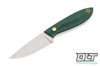 BRISA Bobtail 80 - Green Micarta - Flat Ground - Belt Sheath