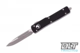 Microtech 148-10DBK UTX-70 S/E - Distressed Black Handle - Apocalyptic Blade