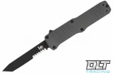 Hogue HK Hadron Tanto - Grey Aluminum - Partially Serrated - Black Blade