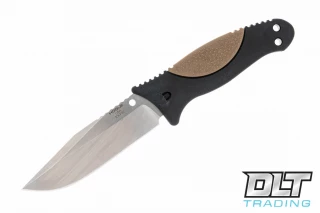 Hogue EX-F02 Clip Point - Black Polymer - FDE Insert - Tumbled Blade