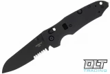 Hogue Trauma First Response Tool Sheepsfoot - Black G-10 - Partially Serrated - Black Blade