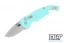 Hogue A01 Microswitch CA Drop Point - Aquamarine Aluminum - Tumbled Blade