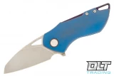 Grissom Riverstone - Stonewashed Blade - Blue Handle - Purple Backspacer & Clip