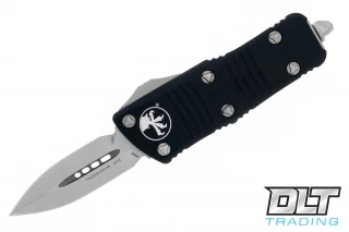 Microtech 238-10 Mini Troodon D/E - Black Handle - Stonewashed Blade