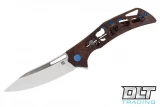 Olamic Cutlery Swish - Satin - Antique - Funky Holes - Blue Accents - 171