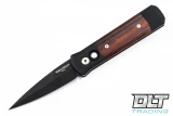 Pro-Tech Godson - Black Handle - Cocobolo Inlay - Black Blade