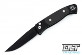 Pro-Tech Brend Model 2 - Black Handle - Carbon Fiber Inlay - Black Blade
