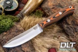 Bark River Knives Mini Aurora Hunter 3V Orange & Black Suretouch - Matte Finish - Thick Blue Liners