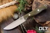 Bark River Knives Mini Gunny S45VN Green Canvas Micarta - Rampless