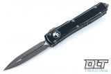 Microtech 122-10DBK Ultratech D/E - Distressed Black Handle - Apocalyptic Blade
